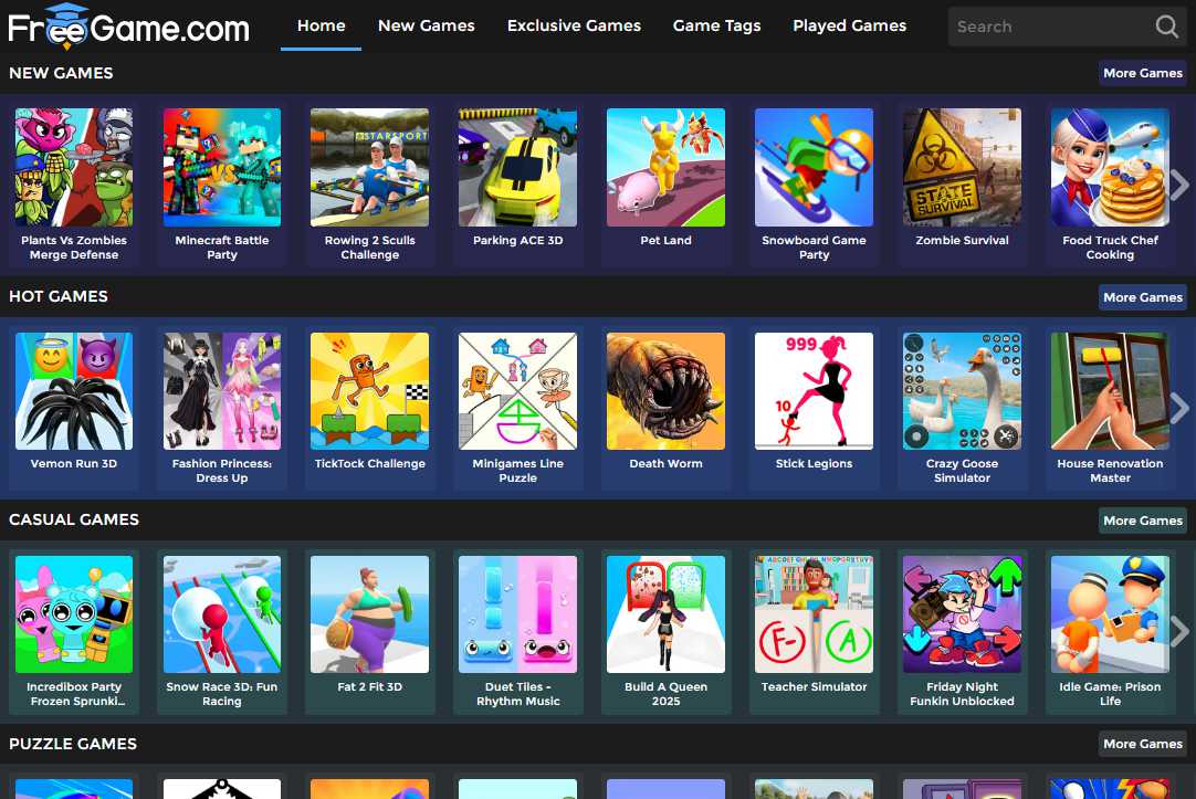 freegame 网站截图