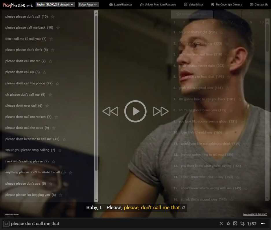 PlayPhrase 网站截图