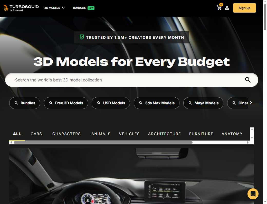 TurboSquid 网站截图