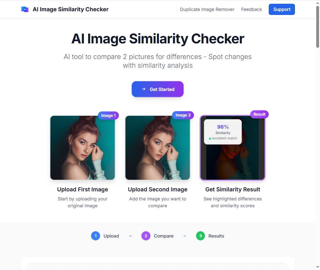 AI Image Similarity Checker 网站预览