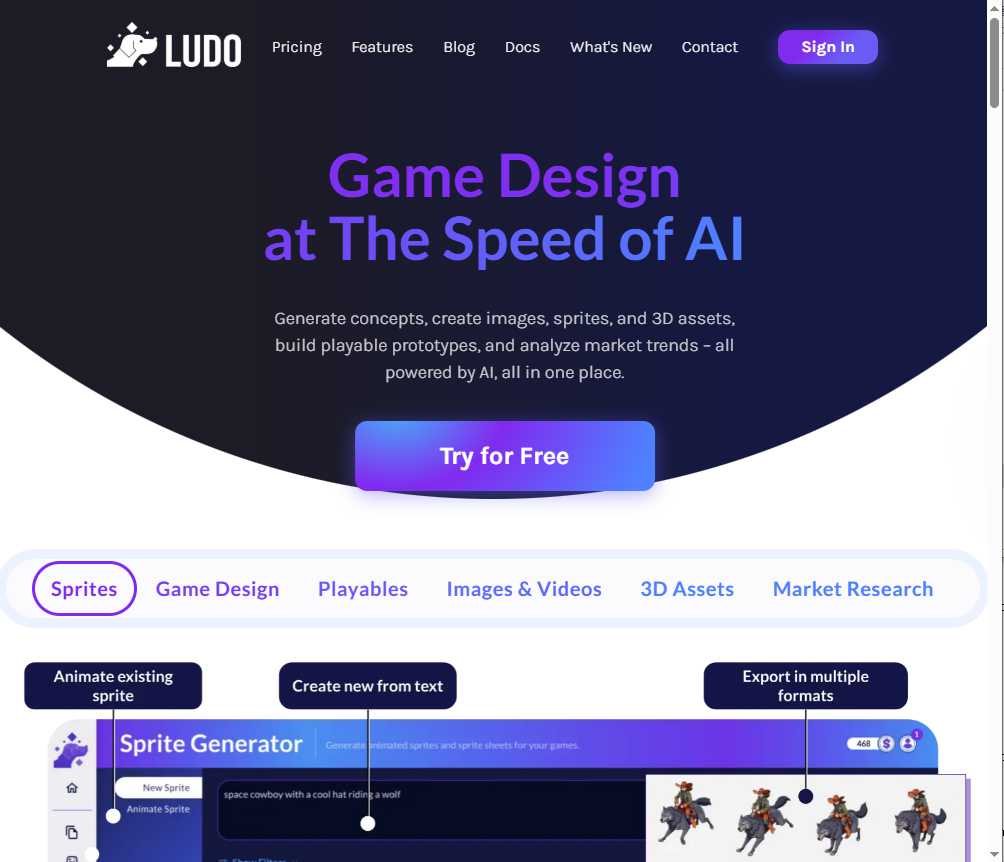 Ludo.ai 网站截图
