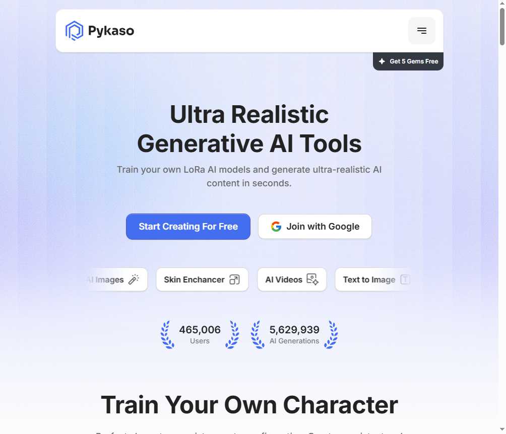 Pykaso AI  网站截图