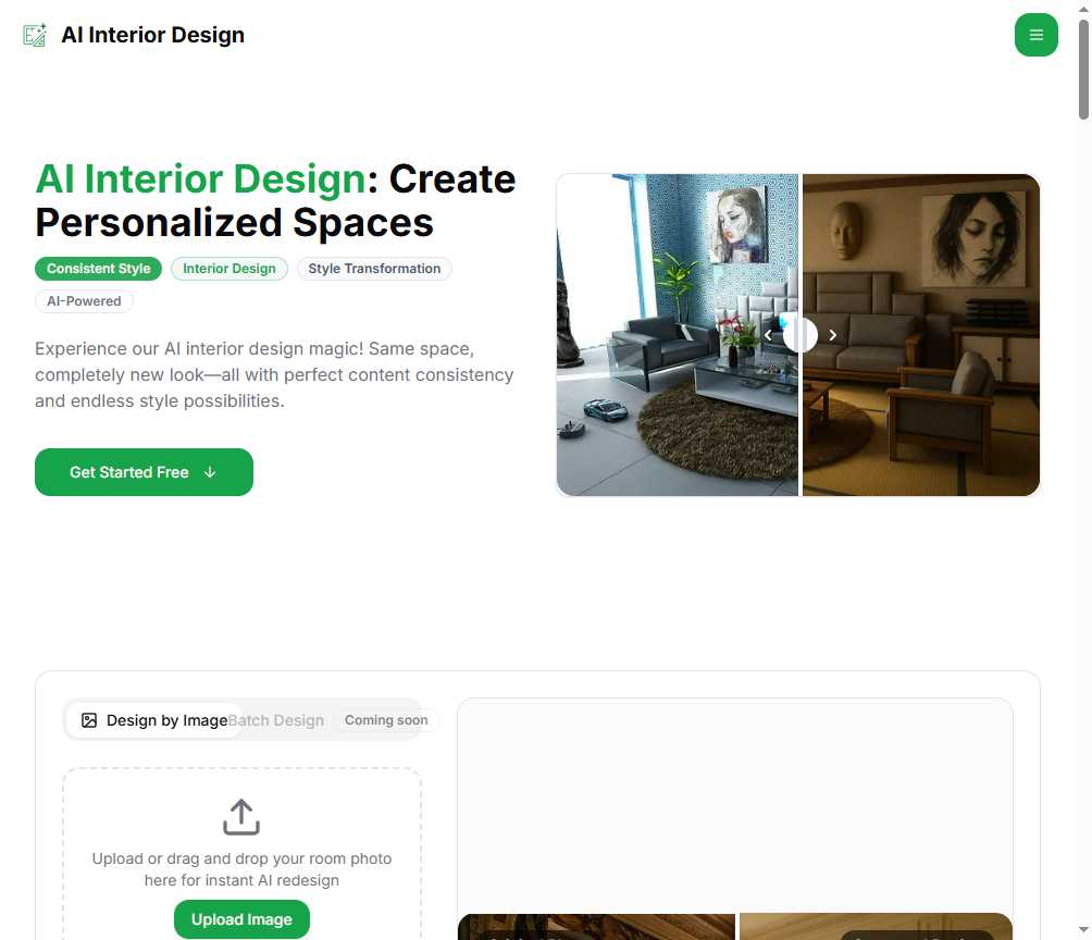 AI Interior Design 网站截图