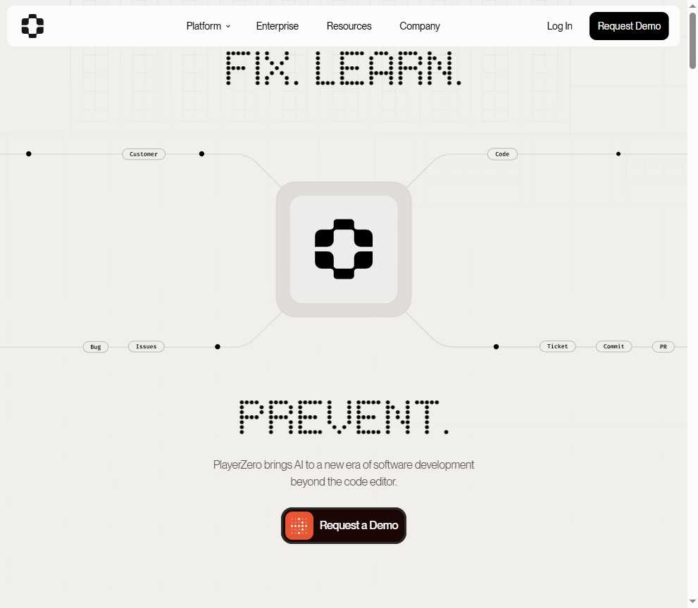 PlayerZero 网站截图